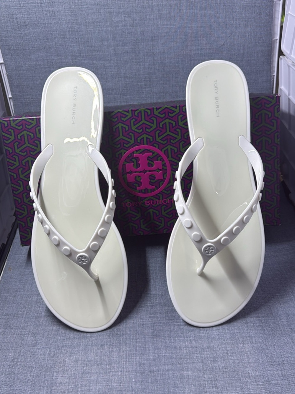 Tory Burch Studded Jelly Flip Flop
